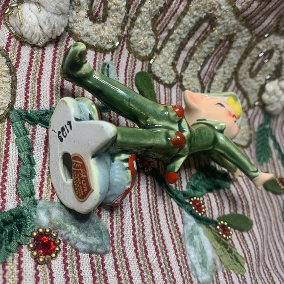 Pristine 50’s Lefton Elves #4193 Trademark Exclusives Japan Green/ mushrooms. - Picture 10 of 11